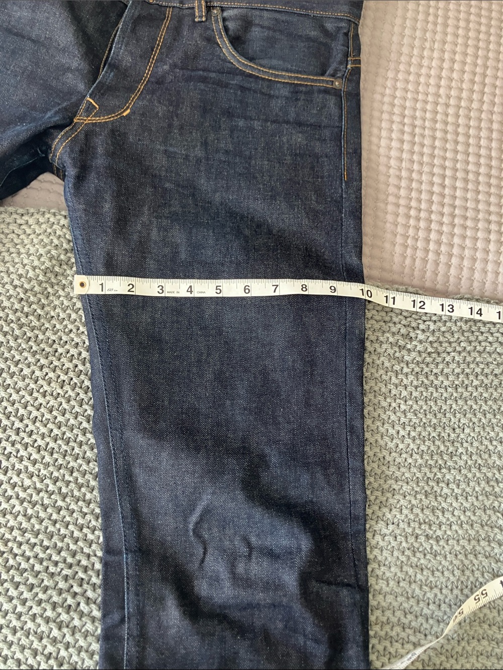Men's Dark Blue Straight Jeans - Picture 13 of 13